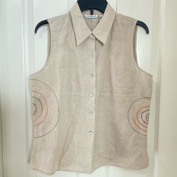 richard malcolm New Size 12/14 Pure Irish Linen Sleeveless Top and Maxi Skirt - Picture 3 of 15